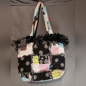 Vintage snowman Katie B.G quilted purse